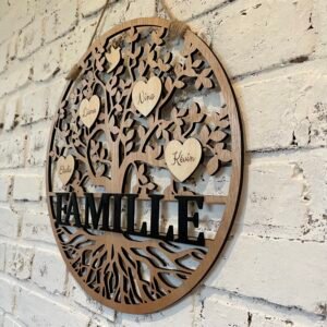 Arbre de vie ❝ FAMILLE ❞ en bois personnalisable