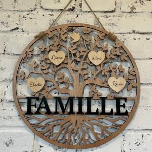 Arbre de vie ❝ FAMILLE ❞ en bois personnalisable