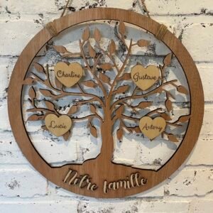 Arbre de vie en bois personnalisable ❝ Notre famille ❞