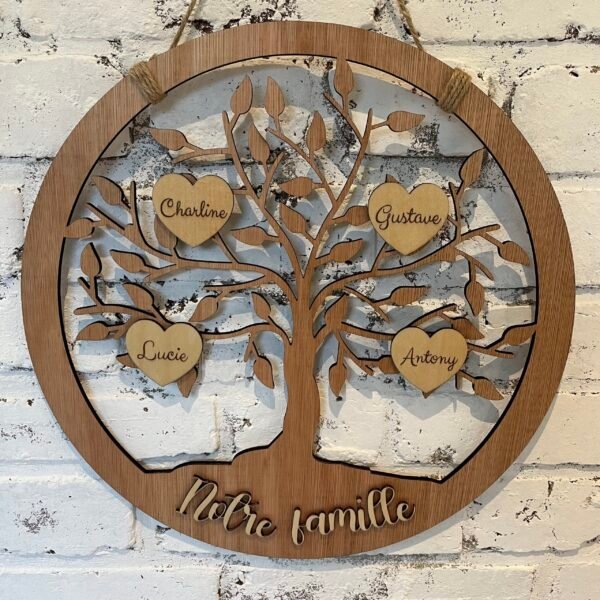 Arbre de vie en bois personnalisable ❝ Notre famille ❞