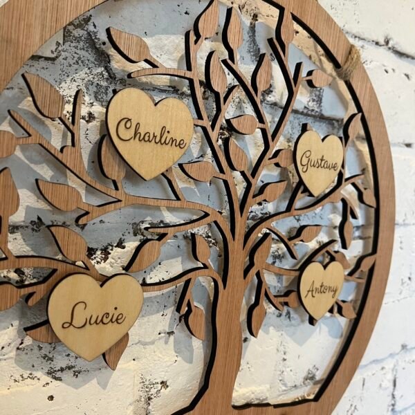 Arbre de vie en bois personnalisable ❝ Notre famille ❞ – Image 2