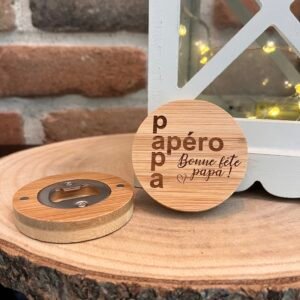 Décapsuleur en bois personnalisé fête des pères – Papa apéro