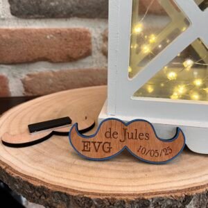 Badge EVG en bois – Personnalisé prénom + date